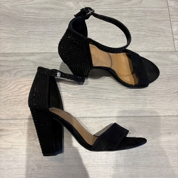 Black rhinestone heel sandals - Picture 4 of 5